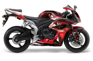 Honda CBR 600 RR Graphic Kit - 2007-2008 Carbon X Red