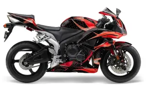 Honda CBR 600 RR Graphic Kit - 2007-2008 Tribal Flames Red