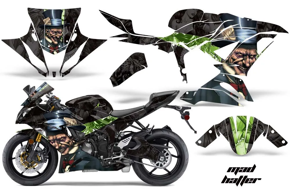 Kawasaki 636 ZX6-R Ninja Graphic Kit - 2013-2016 Mad Hatter Green