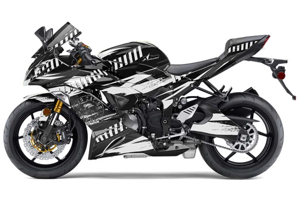 Kawasaki 636 ZX6-R Ninja Graphic Kit - 2013-2016 Nuke White