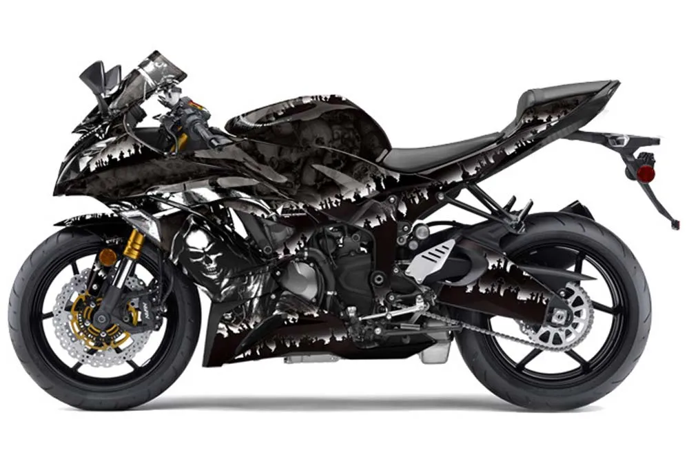 Kawasaki 636 ZX6-R Ninja Graphic Kit - 2013-2016 Reaper Black