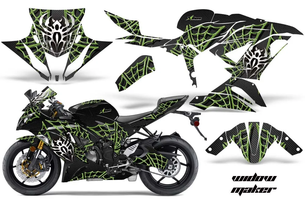 Kawasaki 636 ZX6-R Ninja Graphic Kit - 2013-2016 Widow Maker Green