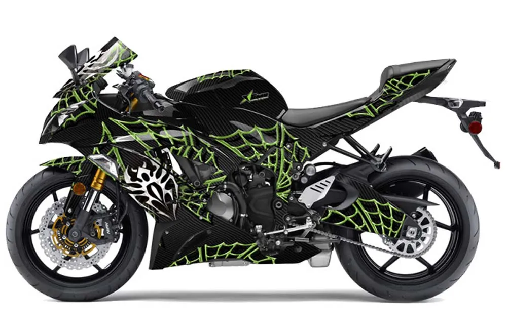 Kawasaki 636 ZX6-R Ninja Graphic Kit - 2013-2016 Widow Maker Green