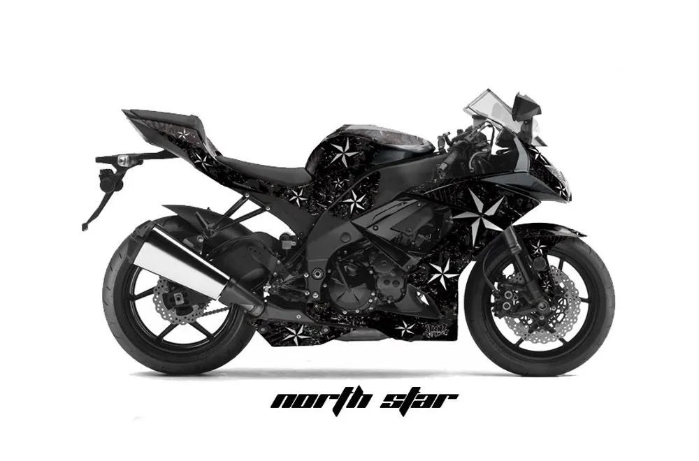Kawasaki ZX10 Ninja Graphic Kit - 2008-2009 Northstar Black
