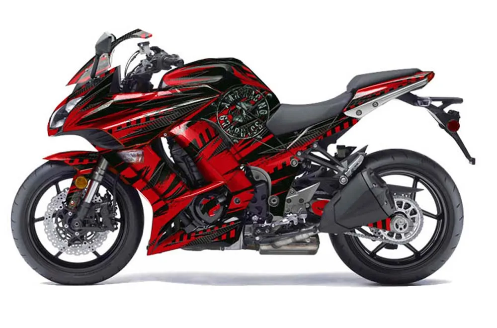 Kawasaki ZX1000 Ninja Graphic Kit - 2010-2013 Nuke Red
