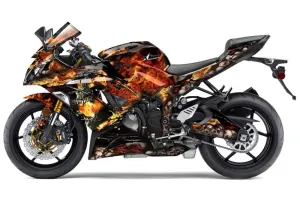 Kawasaki 636 ZX6-R Ninja Graphic Kit - 2013-2016 Firestorm Black