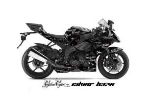 Kawasaki ZX10 Ninja Graphic Kit - 2008-2009 Silver Star Silverhaze Black