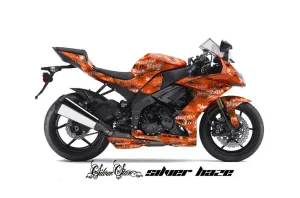 Kawasaki ZX10 Ninja Graphic Kit - 2008-2009 Silver Star Silverhaze Orange