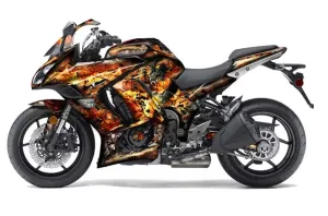 Kawasaki ZX1000 Ninja Graphic Kit - 2010-2013 Firestorm Black