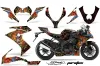 Kawasaki ZX10 Ninja Graphic Kit - 2008-2009 Ed Hardy Pirate Orange
