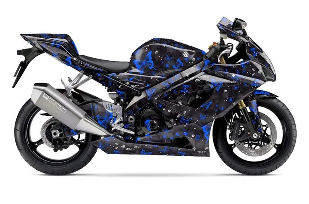 Suzuki GSXR 1000 Graphic Kit - 2005-2006 Butterflies Blue