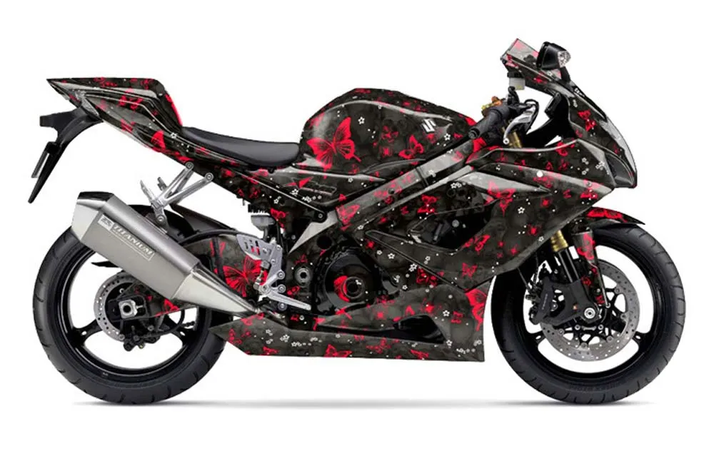 Suzuki GSXR 1000 Graphic Kit - 2005-2006 Butterflies Red