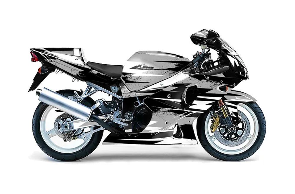 Suzuki GSXR 1000 Street Bike Graphic Kit - 2001-2002 Attack Silver