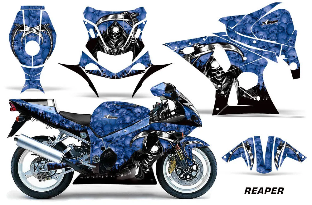 Suzuki GSXR 1000 Street Bike Graphic Kit - 2001-2002 Reaper Blue