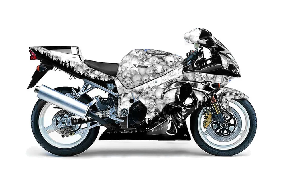 Suzuki GSXR 1000 Street Bike Graphic Kit - 2001-2002 Reaper White