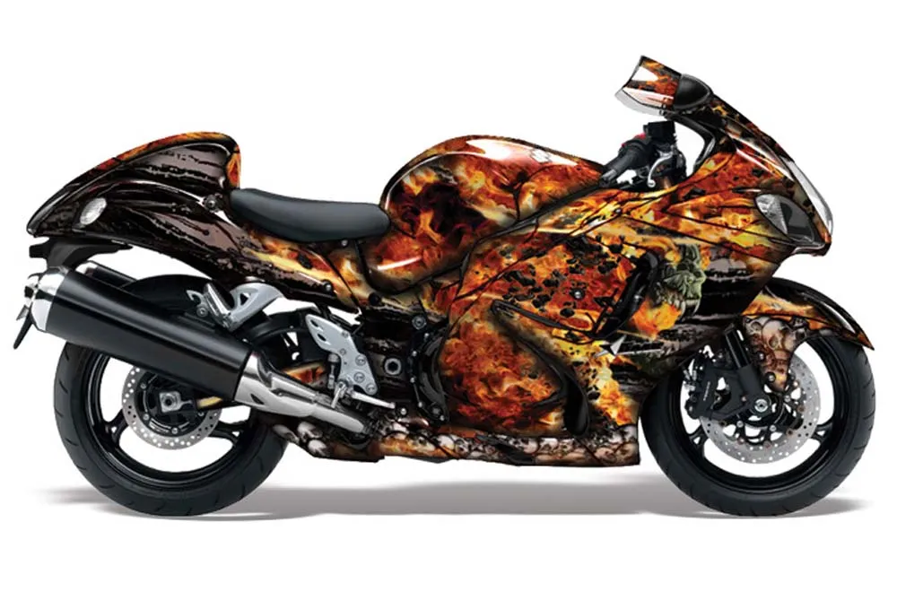 Suzuki GSXR 1300 Hayabusa Graphic Kit - 2008-2020 Firestorm Black