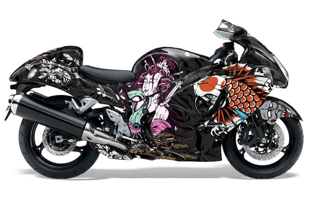 Suzuki GSXR 1300 Hayabusa Graphic Kit - 2008-2020 Tsunami Black