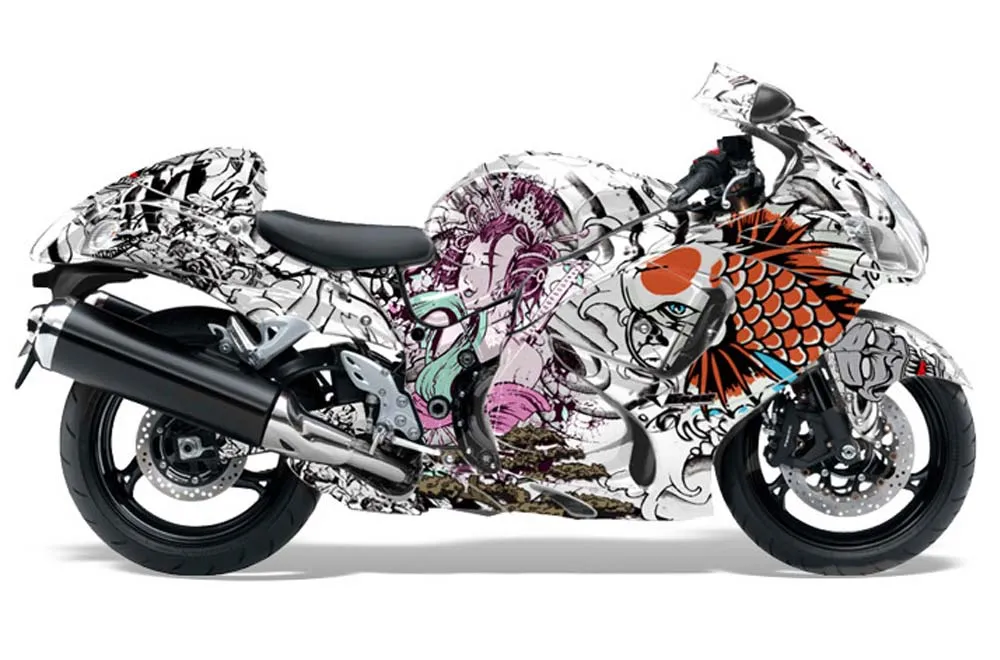 Suzuki GSXR 1300 Hayabusa Graphic Kit - 2008-2020 Tsunami White
