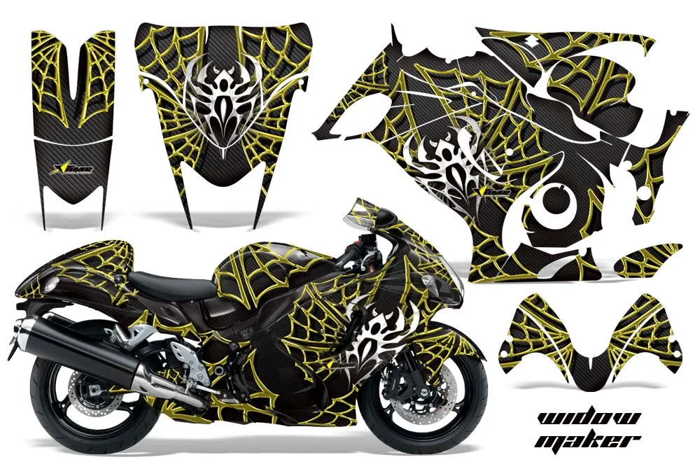 Suzuki GSXR 1300 Hayabusa Graphic Kit - 2008-2020 Widow Maker Yellow