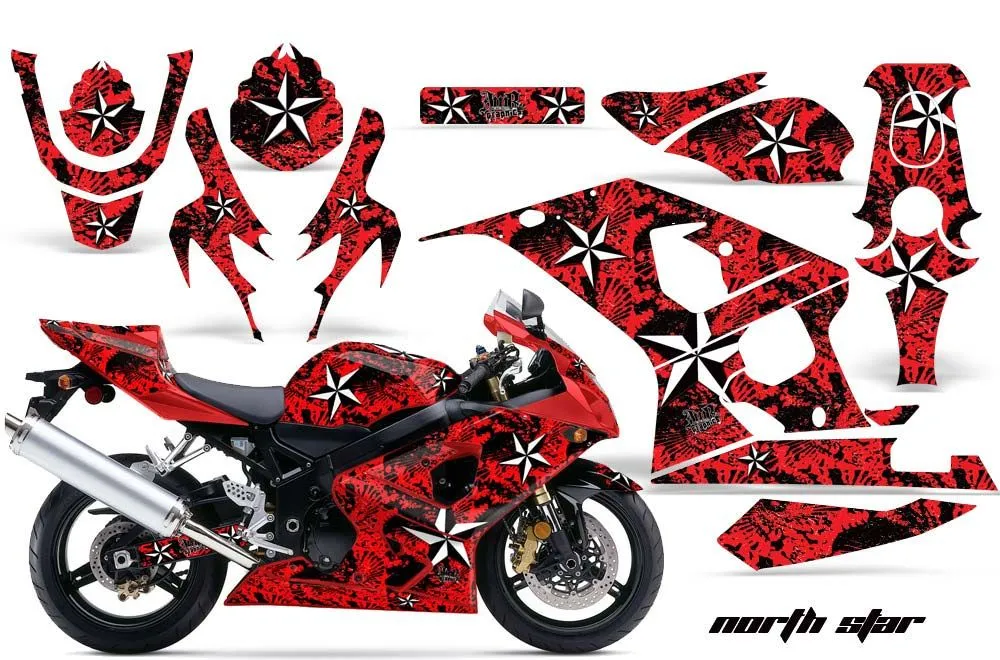 Suzuki GSXR 600 / 750 Graphic Kit - 2004-2005 North Star Red