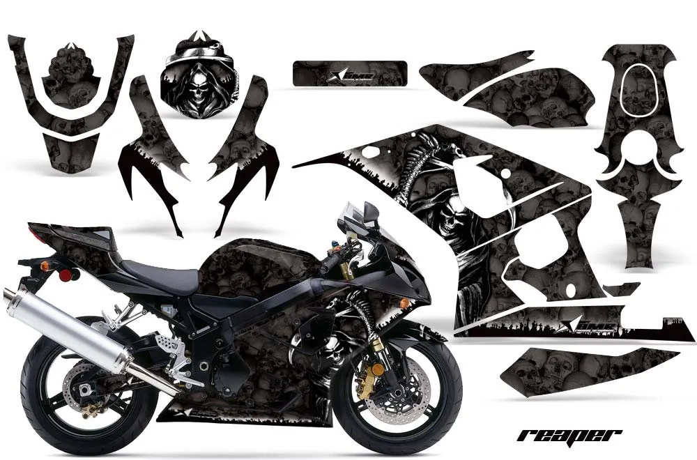 Suzuki GSXR 600 / 750 Graphic Kit - 2004-2005 Reaper Black