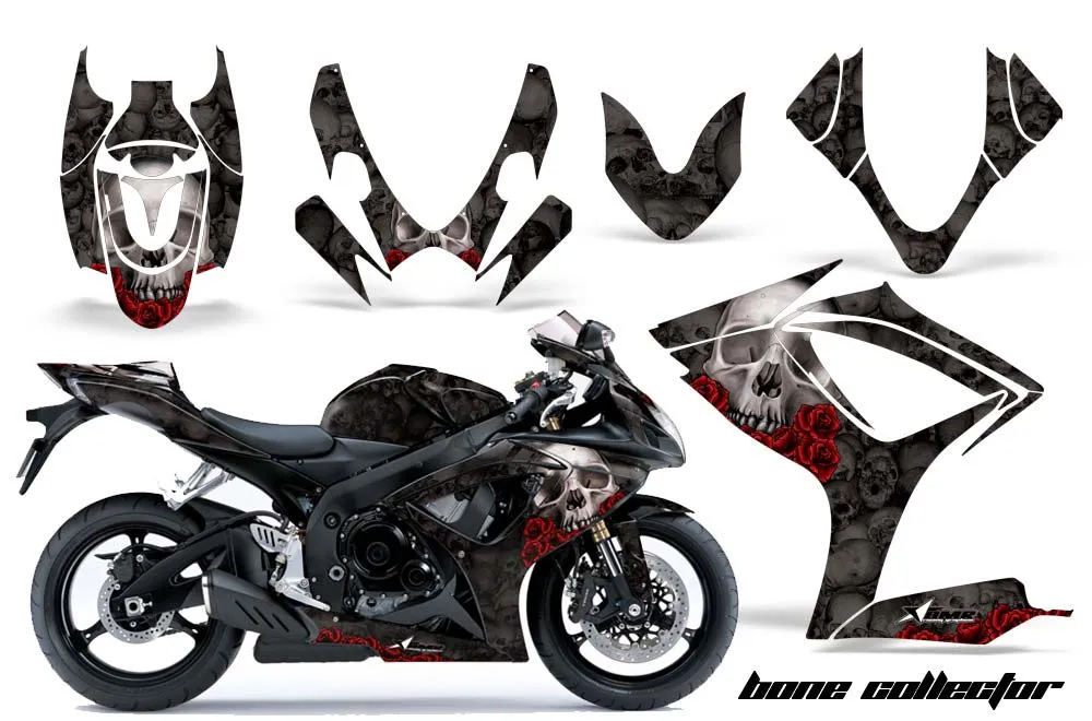 Suzuki GSXR 600 / 750 Graphic Kit - 2006-2007 Bone Collector Black