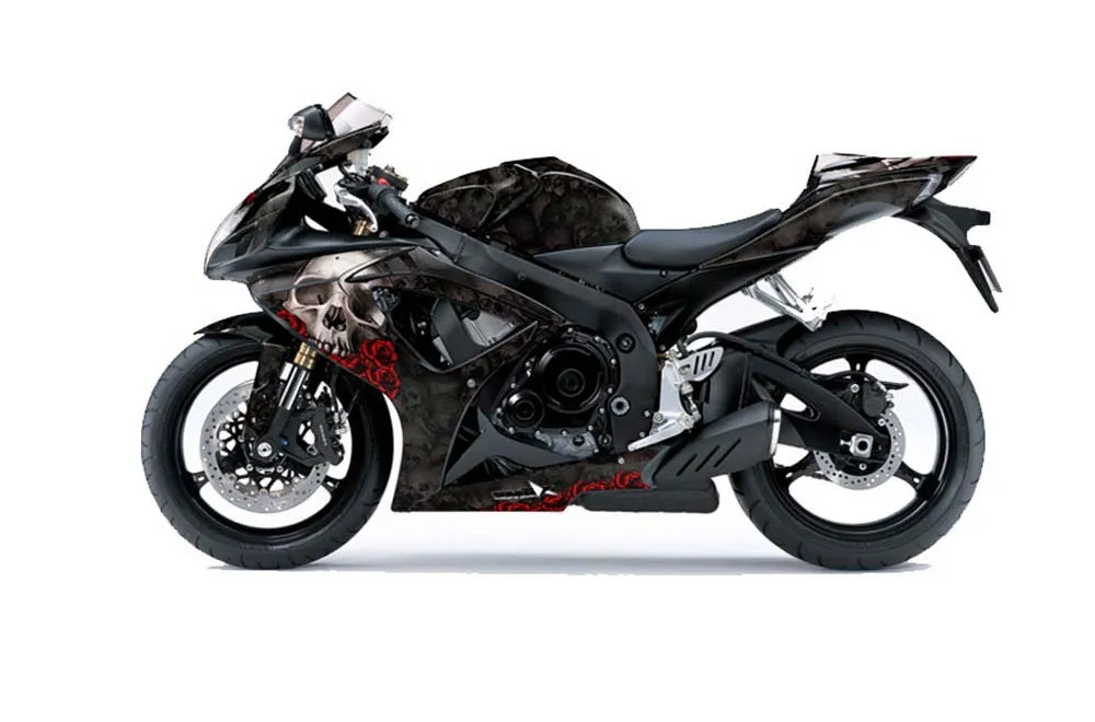Suzuki GSXR 600 / 750 Graphic Kit - 2006-2007 Bone Collector Black