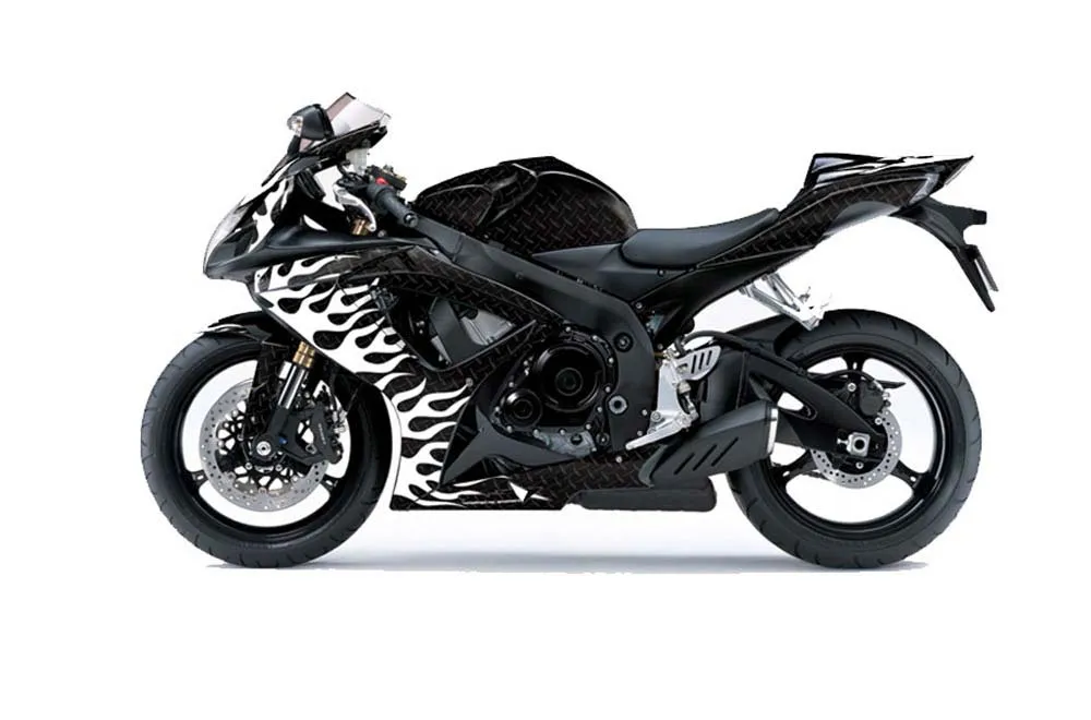 Suzuki GSXR 600 / 750 Graphic Kit - 2006-2007 Diamond Flames Black