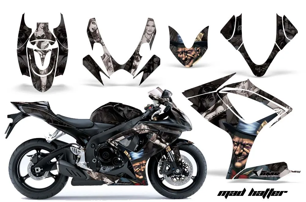 Suzuki GSXR 600 / 750 Graphic Kit - 2006-2007 Mad Hatter Black