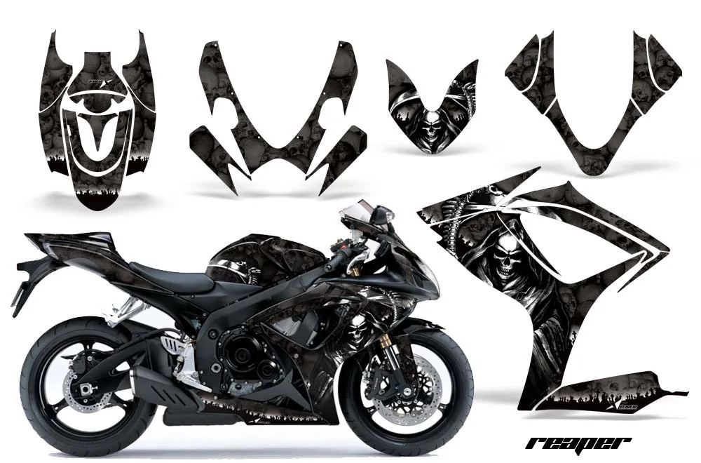 Suzuki GSXR 600 / 750 Graphic Kit - 2006-2007 Reaper Black