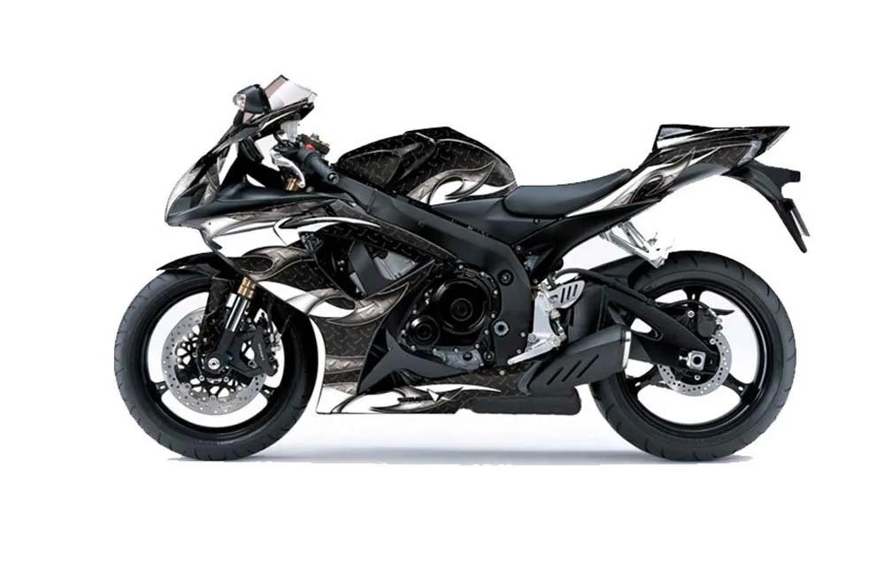 Suzuki GSXR 600 / 750 Graphic Kit - 2006-2007 Tribal Flames Black