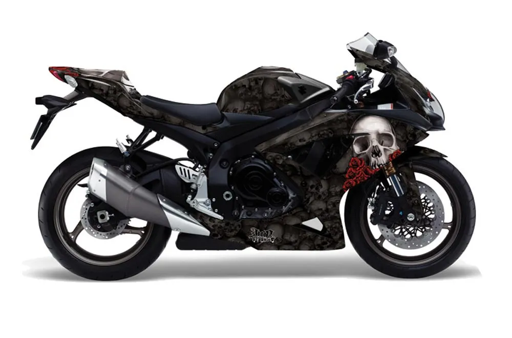 Suzuki GSXR 600 / 750 Graphic Kit - 2008-2010 Bone Collector Black