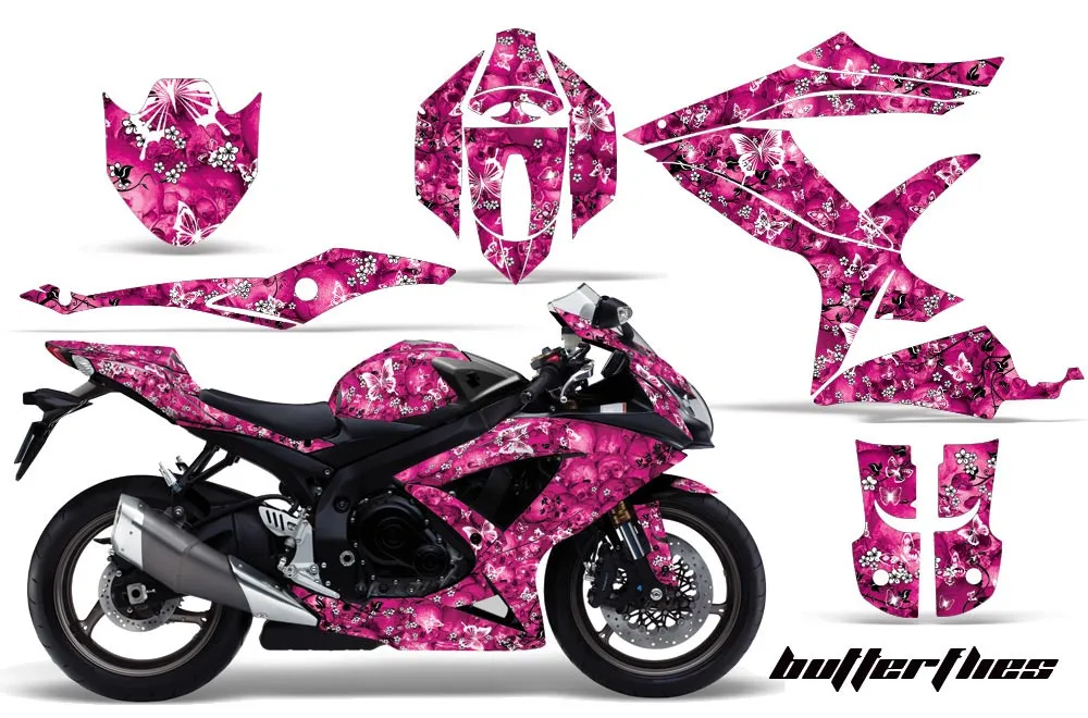 Suzuki GSXR 600 / 750 Graphic Kit - 2008-2010 Butterflies Pink