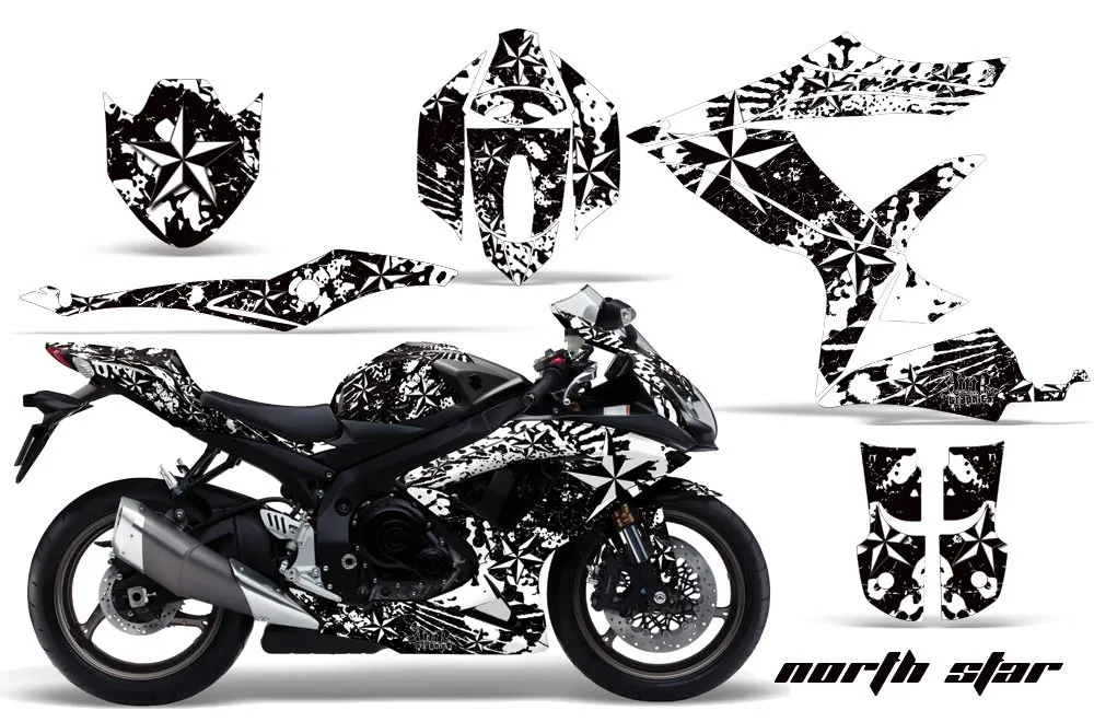 Suzuki GSXR 600 / 750 Graphic Kit - 2008-2010 North Star White