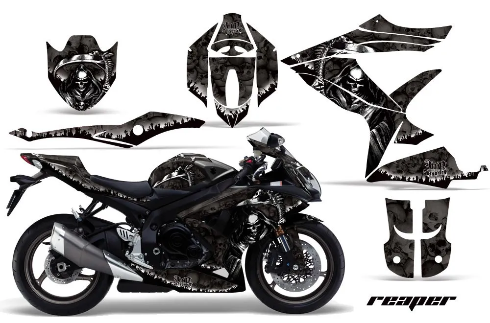Suzuki GSXR 600 / 750 Graphic Kit - 2008-2010 Reaper Black
