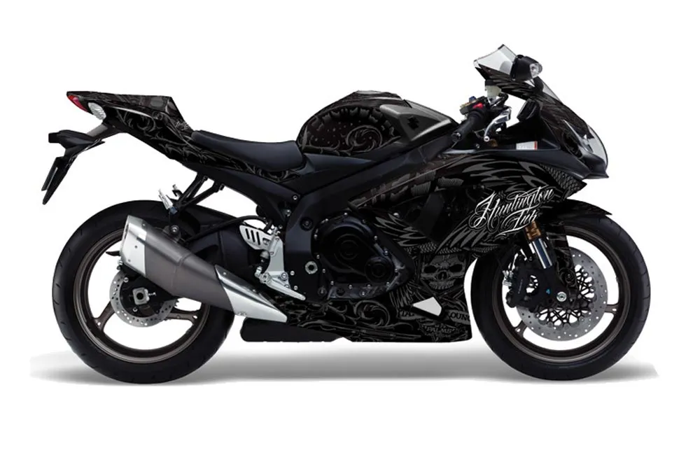Suzuki GSXR 600 / 750 Graphic Kit - 2008-2010 Skulls N Hammers Silver