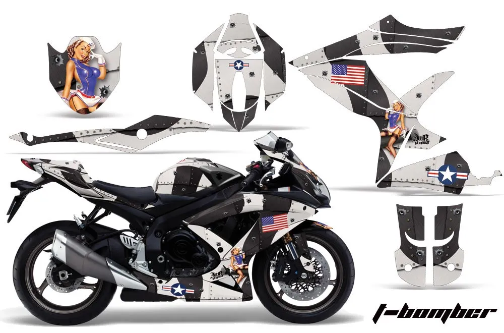 Suzuki GSXR 600 / 750 Graphic Kit - 2008-2010 T Bomber Black