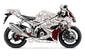 Suzuki GSXR 1000 Graphic Kit - 2005-2006 Bone Collector White