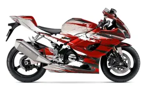 Suzuki GSXR 1000 Graphic Kit - 2005-2006 Carbon X Red