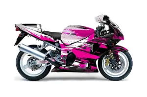 Suzuki GSXR 1000 Street Bike Graphic Kit - 2001-2002 Carbon X Pink