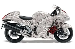 Suzuki GSXR 1300 Hayabusa Graphic Kit - 2008-2020 Bone Collector White