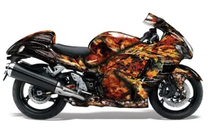Suzuki GSXR 1300 Hayabusa Graphic Kit - 2008-2020 Firestorm Black