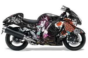 Suzuki GSXR 1300 Hayabusa Graphic Kit - 2008-2020 Tsunami Black