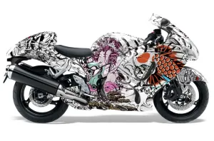 Suzuki GSXR 1300 Hayabusa Graphic Kit - 2008-2020 Tsunami White