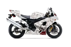Suzuki GSXR 600 / 750 Graphic Kit - 2004-2005 Bone Collector White