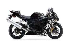 Suzuki GSXR 600 / 750 Graphic Kit - 2004-2005 Diamond Flames Black