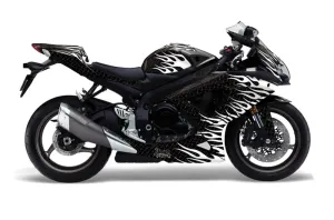 Suzuki GSXR 600 / 750 Graphic Kit - 2008-2010 Diamond Flames Black