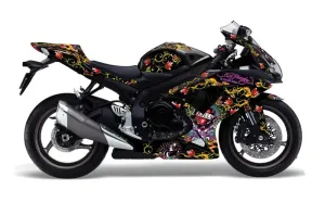 Suzuki GSXR 600 / 750 Graphic Kit - 2008-2010 Ed Hardy Love Kills Slowly Black