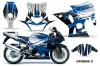 Suzuki GSXR 1000 Street Bike Graphic Kit - 2001-2002 Carbon X Blue