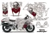 Suzuki GSXR 1300 Hayabusa Graphic Kit - 2008-2020 Bone Collector White